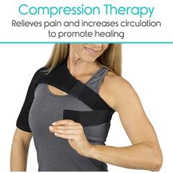 Vive Shoulder Brace - Rotator Cuff Compression Support - Men, Women, Left, Right Arm Injury Prevention Stabilizer Sleeve Wrap - Immobilizer for Dislocated AC Joint, Labrum Tear Pain (Black)