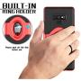 Samsung Galaxy Note 9 Case - eSamcore Ring Holder Kickstand Cases + Dashboard Magnetic Phone Car Mount [RED]