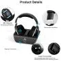 ARTISTE Wireless TV Headphones Over Ear Headsets - Digital Stereo Headsets with 2.4GHz RF Transmitter, Charging Dock, 100ft Wireless Range and Rechargeable 20 Hour Battery, Black ARTISTE Wireless TV Headphones Over Ear Headsets - Digital Stereo Headsets with 2.4GHz RF Transmitter, Charging Dock, 100ft Wireless Range and Rechargeable 20 Hour Battery, Black