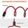 2 Pack RCA Cable, Oldboytech 3.5mm Male to 2RCA Adapter Audio Cable [6 Feet, Hi-Fi Sound] Nylon-Braided AUX Y Cord for Stereo Receiver Speaker Smartphone Tablet HDTV MP3 Player Echo Dot (Red)