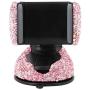 Radish Stars Adjustable Strong Sticky Dashboard Car Phone Mount Crystal Rhinestone Phone Holder, Pink Rhinestone