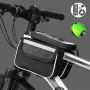 MARXIAO Touch Screen Mountain Bike Front Beam Bag, Waterproof Saddle Bag Tube Bag Mobile Phone Bag Riding Equipment Accessories