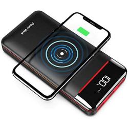 Wireless Portable Charger 25000mAh Power Bank with 3 Outputs& 2 Inputs Huge Capacity Backup Battery with LCD Display, Compatible with Smart Phones,Android Phone,Tablet and More