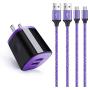 Charging Block, Wall Plug with Android Phone Cable Micro USB Cords Compatible for LG G4/G4 Stylus/G3/G3 Stylus/G2 /Stylus 3/Stylus 2,LG K50S K50 K40S K40 K30 K20/K20 V/K10 K8x K7,LG Q60 V10 Q6 Q60 W30