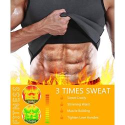 Men Neoprene Waist Trainer Sauna Sweat Suit Workout Vest Tank Top Tummy Control Shapewear Slimming Body Shaper