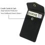 FRIFUN Cell Phone Wallet Ultra-Slim Self Adhesive Credit Card Holder Stick on Wallet Cell Phone Leather Wallet for Smartphones RFID Blocking Sleeve Covers Credit Cards and Cash (Black) …