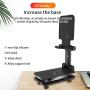 RUICHENXI Foldable Swivel Cell Phone Stand,Telescopic Phone Holder, Anti-Slip Tablet Stand for Desk for Home/Office Accessories Compatible for iPhone 4-7.9inch Smartphones Tablet iPad (Black)