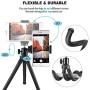 Phone Tripod,Shengsite Portable and Extendable Camera Tripod Stand with Wireless Remote 360°Rotating Adjustable Flexible Cell Phone Tripod Compatible with iPhone, Android Phone, Camera, Sports Camera