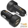 Trianium Car Charger 24W (2 Pack) Dual Charger Adapter, AtomicDrive SmartUSB Compatible iPhone 11 Pro Max/XR/XS Max/X/8/7/6/SE Plus, iPad Pro/Air2/Mini,Galaxy S20,Note 10,LG,Nexus, HTC,Huawei,and More