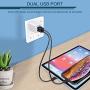 AILKIN USB Plug, Wall Charger Fast Charging Block, Power Adapter Cube 2 Port Charge Travel Brick Cell Quick Chargers Box cargador for iPhone SE, 11Pro Max, Samsung Galaxy, LG, iPad, X, 8, 7,6 Plus