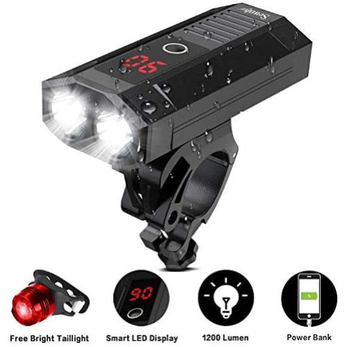 SEWOBYE Front Bike Lights Set Rear, Mountain Cycling Lights Road Bicycle, Lights Cycle Led Night Waterproof Rechargeable (Black)