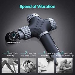 PERFORMANCE GURU Electric Massage Gun Professional Handheld Percussion Massager for Full Body Muscle Recovery and Quiet 35-50dB(A2-Gray)