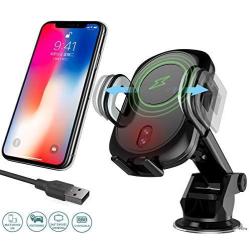 HATALKIN Wireless Car Charger Mount Automatic Induction,Charger Air Vent&Bracket Holder Compatible iPhone SE 2020/11 Pro Max/11 Pro/11/Xs/XR,Samsung Galaxy S20 Ultra/Galaxy S20/S20+&Qi Certified