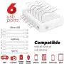 Poweroni USB Charging Station Dock - 6-Port - Fast Charge Docking Station for Multiple Devices - Multi Device Charger Organizer - Compatible with iPad iPhone and Android Cell Phone and Tablet - White Poweroni USB Charging Station Dock - 6-Port - Fast Charge Docking Station for Multiple Devices - Multi Device Charger Organizer - Compatible with iPad iPhone and Android Cell Phone and Tablet - White