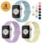 Sport Band Compatible for Apple Watch Band 38mm 40mm 42mm 44mm, EXCHAR Soft Silicone Band Replacement Wrist Strap for iWatch Series 5/4/3/2/1, Nike+, Sport, Edition