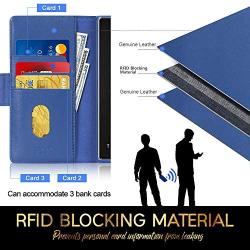 FYY Case for Samsung Galaxy Note 20 Ultra 6.9", Luxury [Cowhide Genuine Leather][RFID Blocking] Wallet Case, Flip Folio Case with Kickstand Function and Card Slots for Galaxy Note 20 Ultra 6.9" Navy