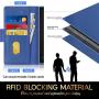 FYY Case for Samsung Galaxy Note 20 Ultra 6.9", Luxury [Cowhide Genuine Leather][RFID Blocking] Wallet Case, Flip Folio Case with Kickstand Function and Card Slots for Galaxy Note 20 Ultra 6.9" Navy