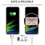 JIMROZ iPhone Charger, MFi Certified Lightning Cable 3 Pack 10ft Nylon Braided Fast Charging Sync Cord Compatible with iPhone 11 Pro Max XS XR X 8 7 6s 6 Plus 5 5s, iPad, iPod and More, Silvergrey