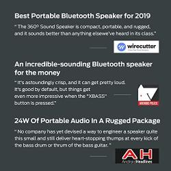 Tribit StormBox Bluetooth Speaker - 24W Portable Speaker, 360° Surround Sound, Enhanced Bass, Wireless Dual Pairing, IPX7 Waterproof, 20-Hour Playtime, 66ft Bluetooth Range Outdoor Speaker (Blue)