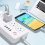 Xenon Smart Power Strip, WiFi Surge Protector,Works with Alexa/Google Home，4AC and 4USB, Remote Control via Smart Phone, Individual Control, Timing Schedule, No Hub Required, White
