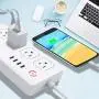 Xenon Smart Power Strip, WiFi Surge Protector,Works with Alexa/Google Home，4AC and 4USB, Remote Control via Smart Phone, Individual Control, Timing Schedule, No Hub Required, White