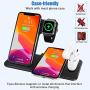 Wireless Charger,4 in 1 Wireless Charging Station Compatible for iPhone SE 2020/11/11 Pro Max/XR/XS Max/Xs/X,Wireless Charger Stand for iWatch 5/Airpods Pro,for Samsung S20/S10(No AC Adapter)