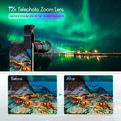 Cell Phone Camera Lens Kit,6 in 1 Universal +0.62x Wide Angle &25x Macro +235°Fisheye +Phone Holder -Shutter Remote+Tripod for iPhone X/8/7/6/6s plus Samsung Android & phone