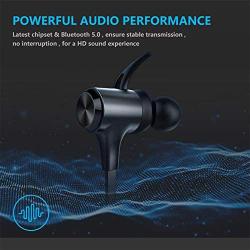 Wireless Headphones, Boltune Bluetooth 5.0 IPX7 Waterproof 16 Hours Playtime Bluetooth Headphones, with Magnetic Connection, Sports Earbuds for Running Built-in Mic