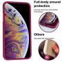 KUMEEK for iPhone 11 Case Fingerprint | Kickstand | Anti-Scratch | Microfiber Liner Shock Absorption Gel Rubber Full Body Protection Liquid Silicone Case for iPhone 11-WineRed