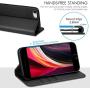 SHIELDON iPhone SE 2020 Case, iPhone 8 Wallet Case Genuine Leather [Card Holder] Magnetic Closure Stand Flip Book Cover Shockproof Protection Case Compatible with iPhone SE2/8/7 (4.7") - Black