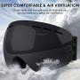 Ski Goggles, Snowboard Goggles Over Glasses, Anti Fog UV Protection Snow Goggles OTG Interchangeable Lens for Men Women Snowmobile, Skiing, Skating, Black