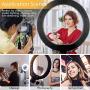 10” Selfie Ring Light with Adjustable Tripod Stand, 2 Cell Phone Holders and Phone Remote Shutter, Small LED Ringlight for Live Streaming, Makeup, Video Shooting, Photography