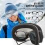 Qinner OTG Ski Goggles-Anti Fog UV Protection Snowboard Goggles with Free Ski Mask-Helmet Compatible Dual Lens Snow Goggles for Men Women Youth