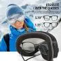 Qinner OTG Ski Goggles-Anti Fog UV Protection Snowboard Goggles with Free Ski Mask-Helmet Compatible Dual Lens Snow Goggles for Men Women Youth