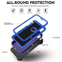 FOGEEK Case for iPhone Xs Max, Belt Clip Holster Heavy Duty Kickstand Cover [Support Wireless Charging] [Dust-Proof] [Shockproof] Compatible for Apple iPhone Xs Max [6.5 Inch] (Dark Blue)