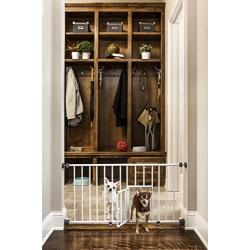 Carlson Pet Products MINI Expandable Extra Wide Pet Gate with Small Pet Door (916006), White, 18-31 inches