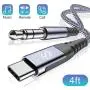 USB C to 3.5mm Headphone Jack Aux Cable,Sweguard Type C Male to 3.5mm Male Car Stereo Aux Adapter Nylon Braided for Huawei P30,Samsung Galaxy S20 Note10,Google Pixel Type C Port Smartphone-4ft Grey USB C to 3.5mm Headphone Jack Aux Cable,Sweguard Type C Male to 3.5mm Male Car Stereo Aux Adapter Nylon Braided for Huawei P30,Samsung Galaxy S20 Note10,Google Pixel Type C Port Smartphone-4ft Grey