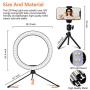 10.2" Selfie Ring Light with Stand, Phone Holder and Bluetooth Remote, LED Circle Light Ring for Live Stream/Makeup, Desktop Halo Camera Ringlight for YouTube Video/Photography/iPhone/Android/Laptop