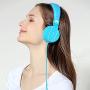 Rockpapa 950 Stereo Lightweight Foldable Headphones Adjustable Headband with Microphone 3.5mm for Cellphones Smartphones iPhone Tablets Laptop Computer Mp3/4 DVD White Blue