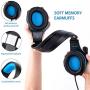 Fuleadture Gaming Headset for PS4 Xbox One, PC Gaming Headset with Mic, Noise Cancelling Over Ear Headphones with LED Light, Bass Surround, Soft Memory Earmuffs for Laptop Mac Nintendo Switch Games