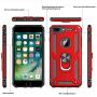 iPhone 8 Plus Case, iPhone 7 Plus Case, iPhone 6 Plus Case with Tempered Glass Screen Protector [2Pack], LeYi Military Grade Phone Case with Rotating Holder Kickstand for Apple iPhone 6s Plus, Red