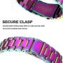 DEALELE Band Compatible with Galaxy Watch Active/Active 2 40mm 44mm, 20mm Solid Stainless Steel Metal Strap Replacement for Samsung Gear Sport/Galaxy Watch 42mm Women Men (Rainbow)