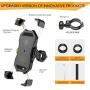 JHVW Bike Phone Mount,360°Rotation Bicycle & Motorcycle Handlebar Phone Holder for iPhone Android GPS Other Devices Between 4 to 7 inches