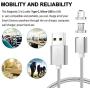 CoolKo Strongest 1.5Meter Magnetic Silver Braided Charging Cable for All Type C Mobile Phones, Micro USB Android Smart Phones and Tablets [Bonus - Magnetic Car Mount]