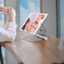 Cell Phone Stands Portable, YOSHINE Adjustable Tablet Stands: Desktop Aluminum Stand Holder Dock Compatible for iPad 2018 Pro 9.7, 10.5, Air Mini 4 3 2, Nexus, Tab, Phone, E-Reader (4-13) - Grey