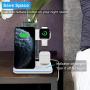Intoval Wireless Charger,3 in 1 Wireless Charging Station for Apple Watch/Airpods,Qi Certified Wireless Charging Stand for iPhone 11/11 Pro/XS Max/XS XR All Qi-Enabled Phones.(with AC Adapter)