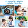 Kids Camera for Boys and Girls, Digital Dual Camera 2.0 Inches Screen 20.0MP 1080P Video Camcorder Anti-Drop Children Cartoon Selfie Camera Toys for Gift - 32GB Memory Card Included