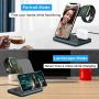 Intoval Wireless Charger,3 in 1 Wireless Charging Station for Apple Watch/Airpods,Qi Certified Wireless Charging Stand for iPhone 11/11 Pro/XS Max/XS XR All Qi-Enabled Phones.(with AC Adapter)