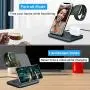 Intoval Wireless Charger,3 in 1 Wireless Charging Station for Apple Watch/Airpods,Qi Certified Wireless Charging Stand for iPhone 11/11 Pro/XS Max/XS XR All Qi-Enabled Phones.(with AC Adapter)