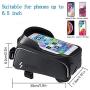HHD Bike Phone Front Frame Bag - Waterproof Top Tube Cycling Bags Bicycle Phone Bag with Touch Screen Sun Visor Large Capacity Phone Case for Cellphone Below 6.5’’ iPhone 11 8 Plus xs max